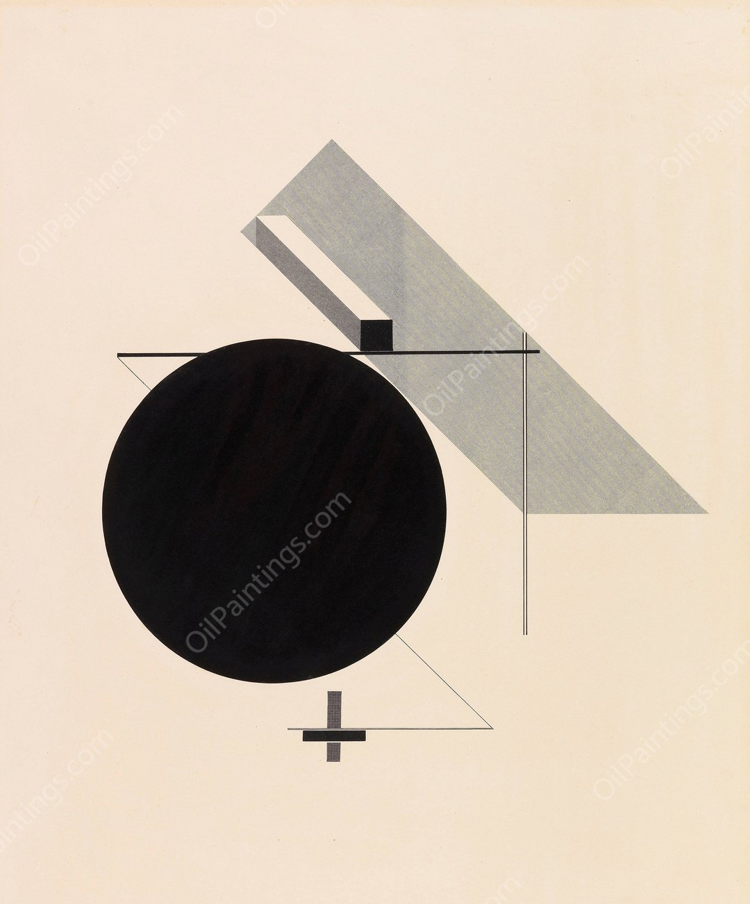 Proun IV - Blatt 4 der I. Kestnermappe, Proun  by El Lissitzky - Hand-Painted Oil Painting Reproduction