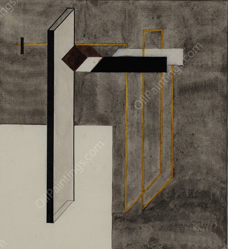 Study for Proun 4B  by El Lissitzky - Hand-Painted Oil Painting Reproduction