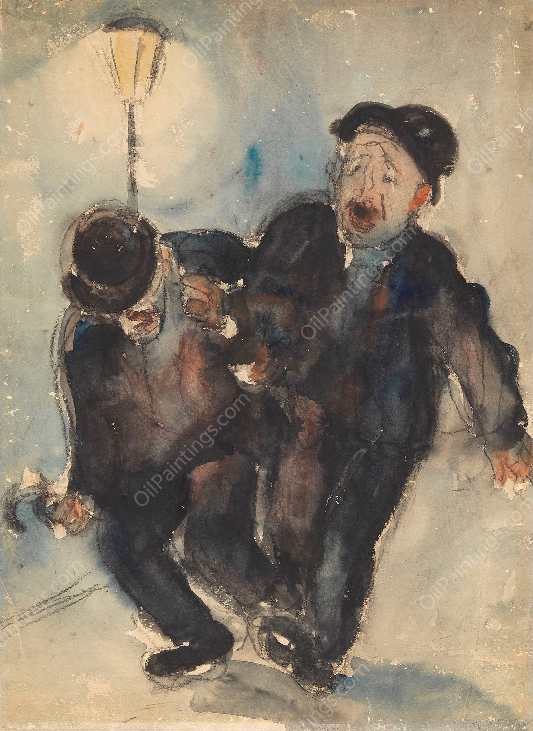 Zwei Bruder  by Elfriede Lohse-Wachtler - Hand-Painted Oil Painting Reproduction