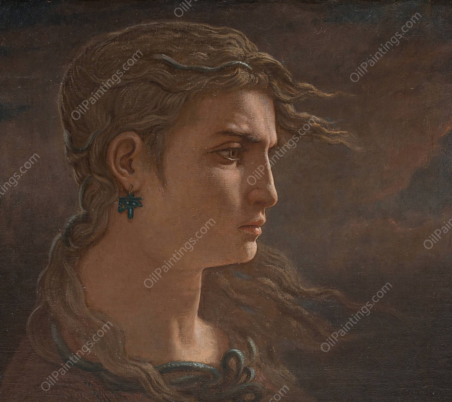 Head of Medusa  by Elihu Vedder - Hand-Painted Oil Painting Reproduction