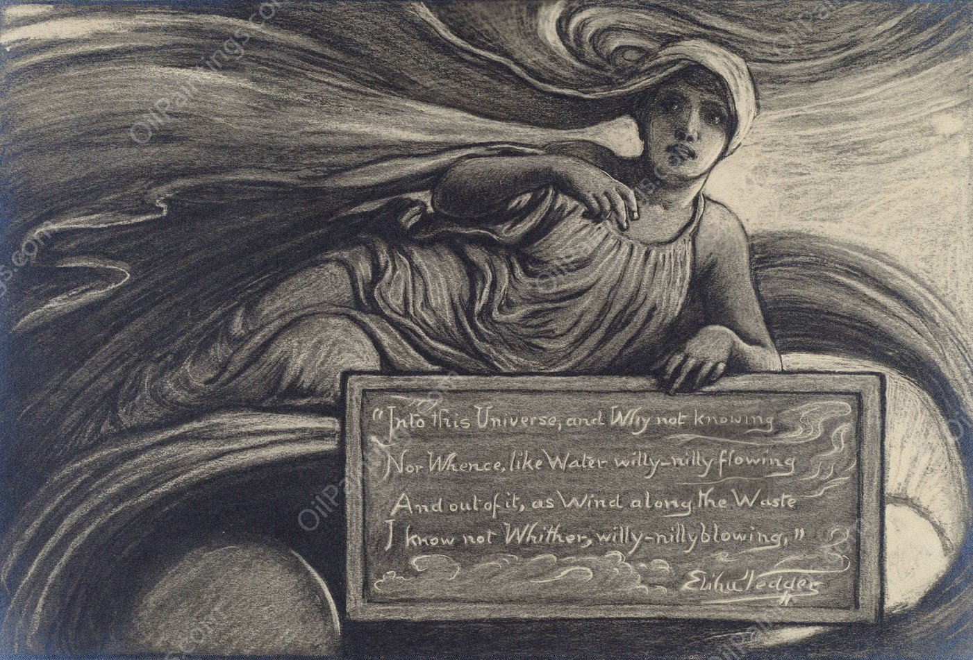 Into the Universe by Elihu Vedder - Hand-Painted Oil Painting Reproduction