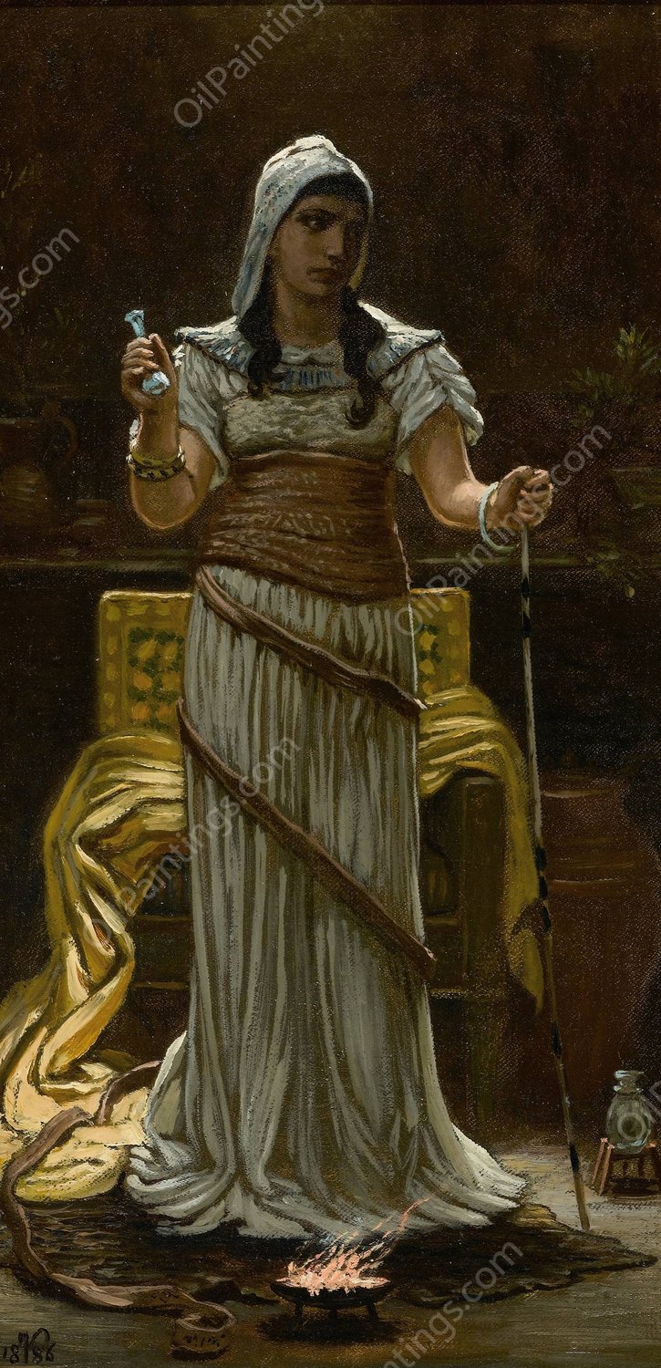 The Etruscan Sorceress  by Elihu Vedder - Hand-Painted Oil Painting Reproduction