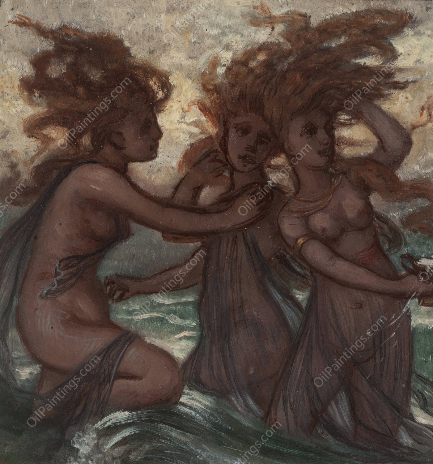 The Phorcydes  by Elihu Vedder - Hand-Painted Oil Painting Reproduction