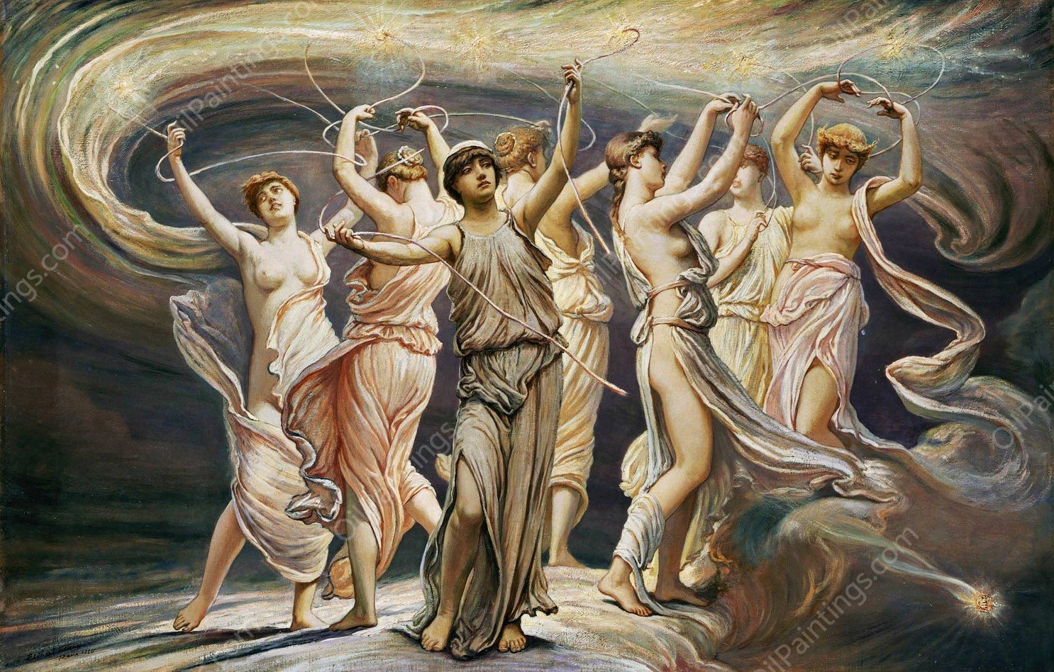 The Pleiades  by Elihu Vedder - Hand-Painted Oil Painting Reproduction