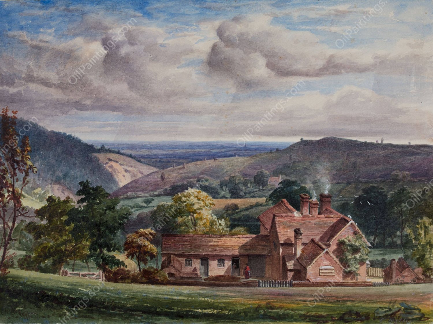 Church Hill Cottage, Bromsgrove, Lickey  by Elijah Walton - Hand-Painted Oil Painting Reproduction