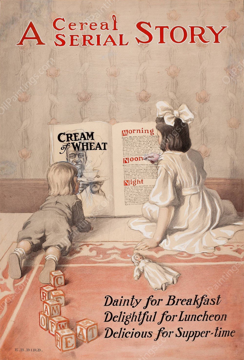 A Cereal Serial Story by Elisha Brown Bird - Hand-Painted Oil Painting Reproduction