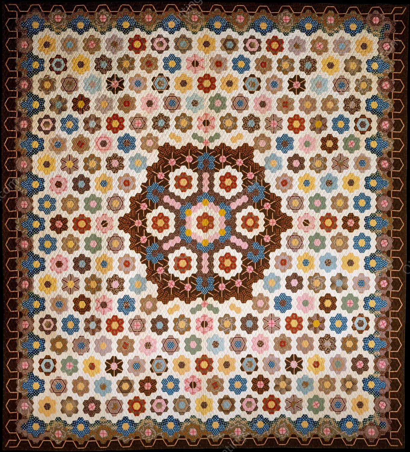Honeycomb Quilt  by Elizabeth Van Horne Clarkson - Hand-Painted Oil Painting Reproduction