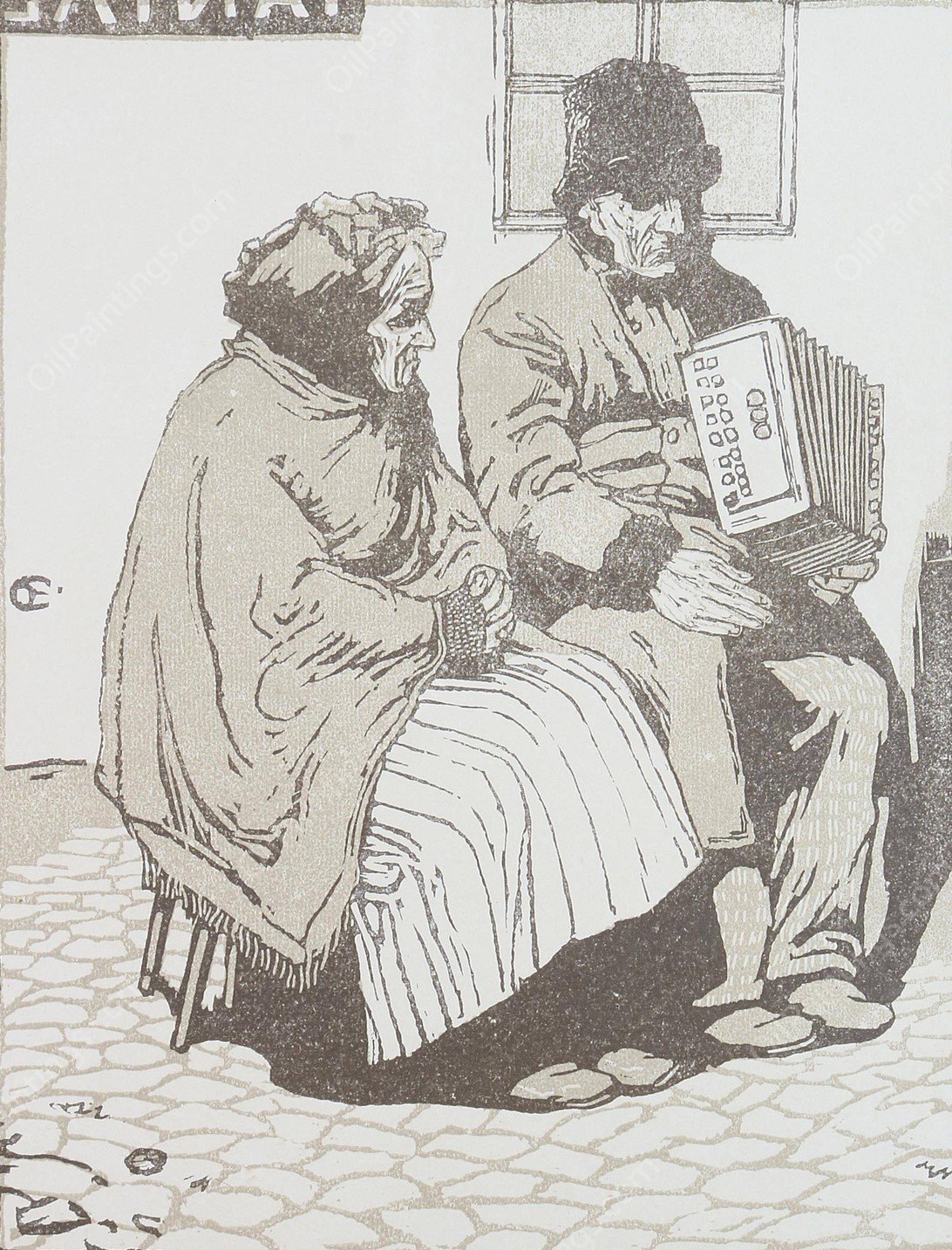 Alt Prag  by Emil Orlik - Hand-Painted Oil Painting Reproduction