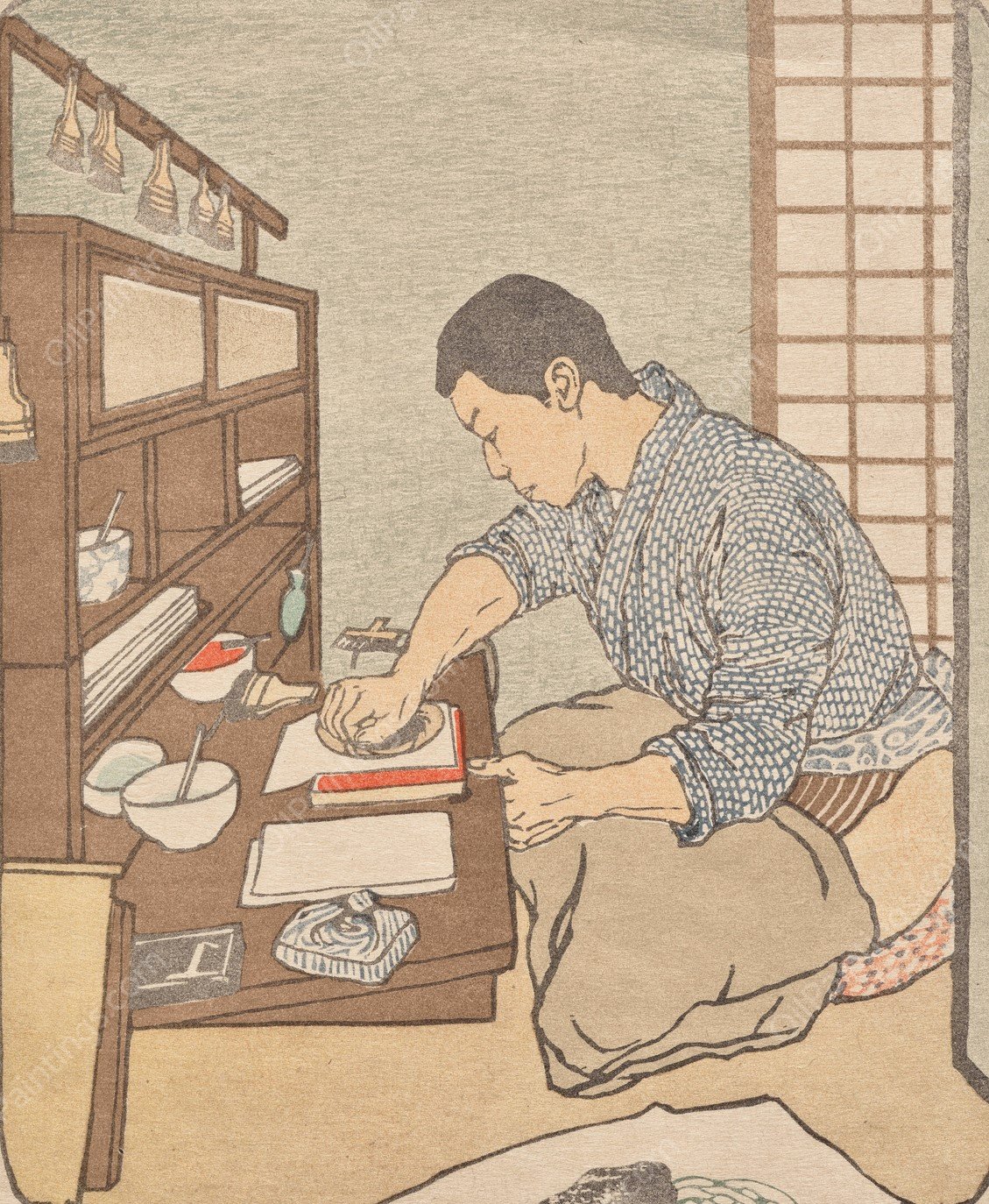 The Japanese Printer  by Emil Orlik - Hand-Painted Oil Painting Reproduction