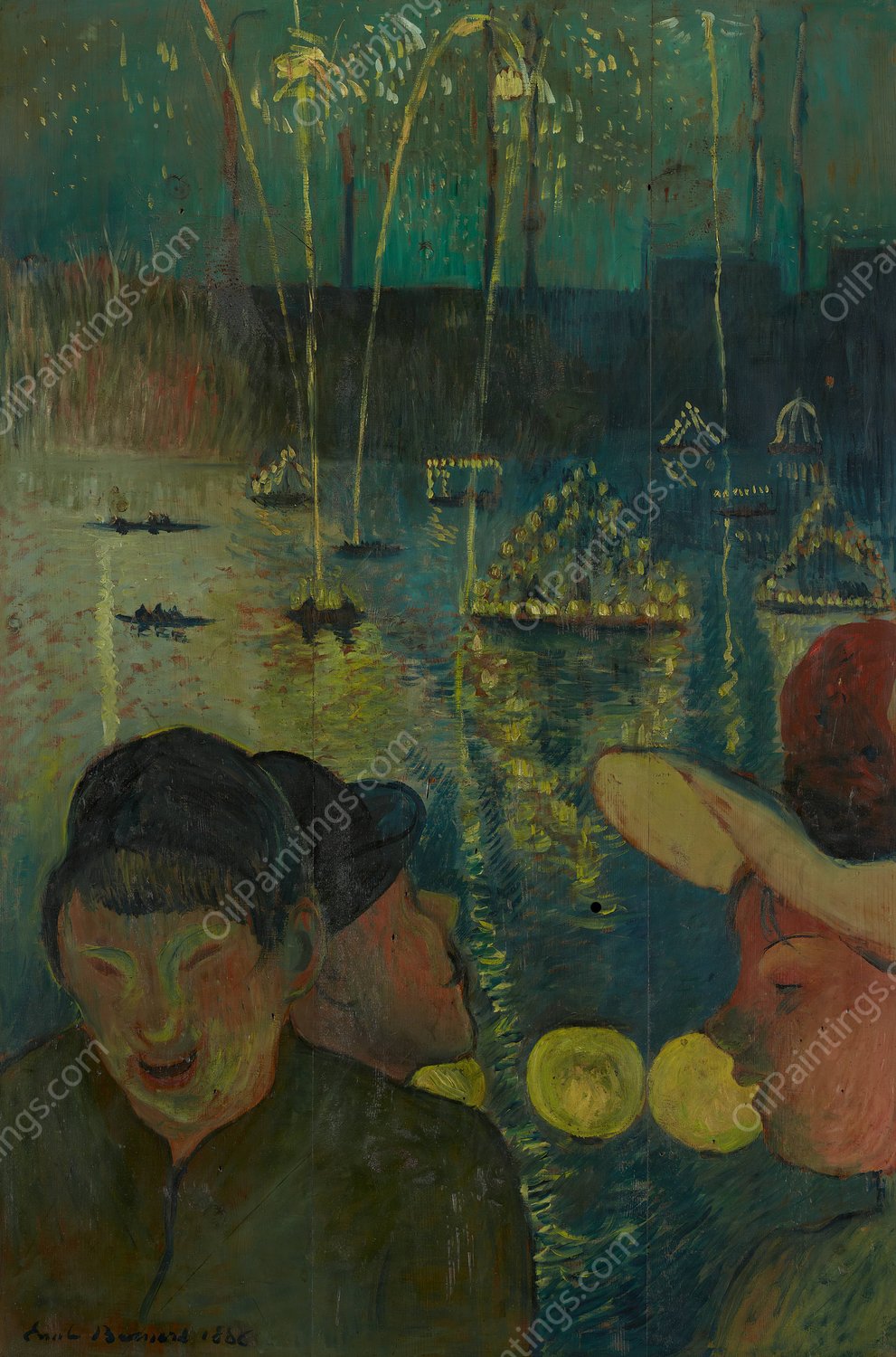Night Festival  by Emile Bernard - Hand-Painted Oil Painting Reproduction