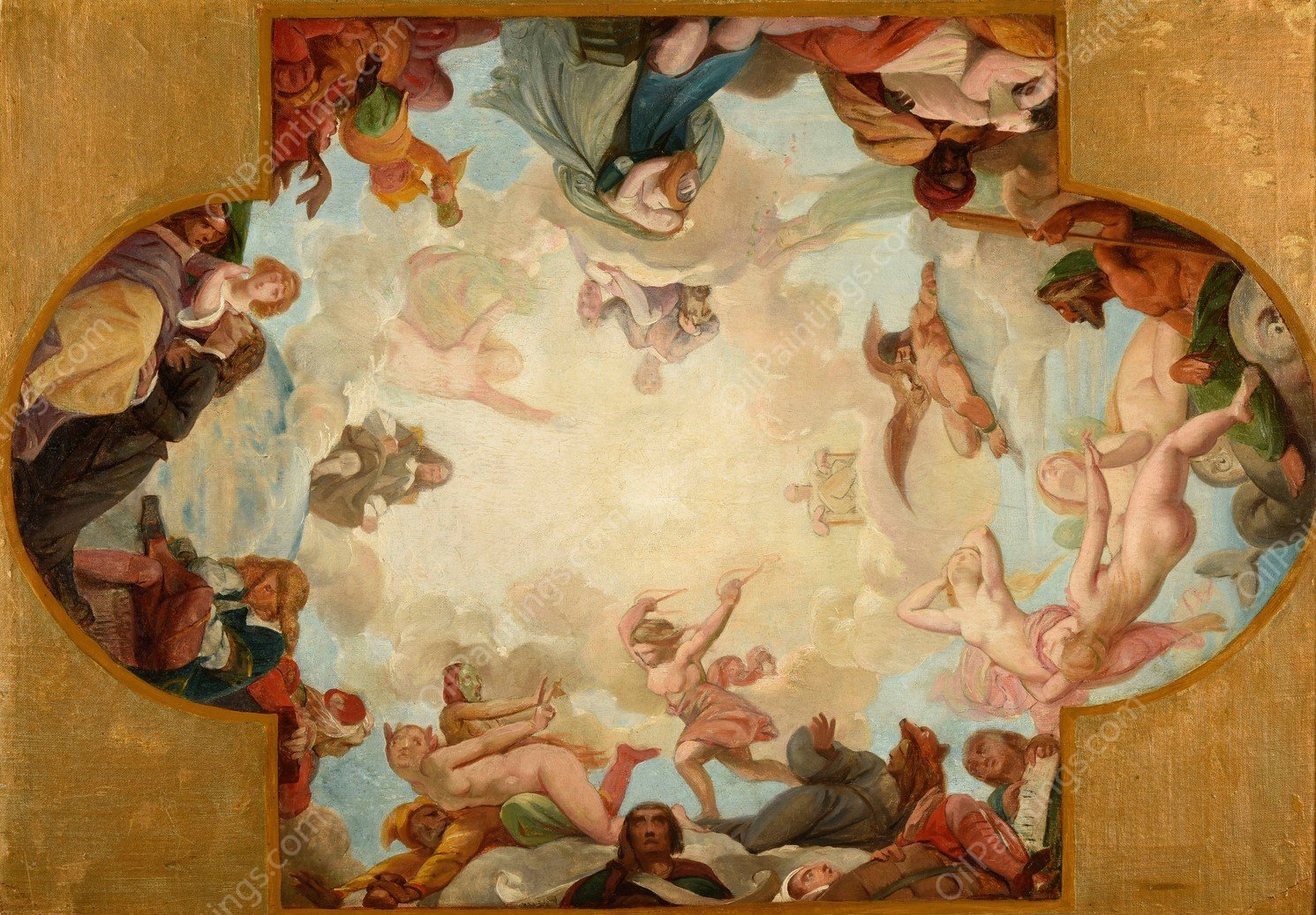 Decor plafonnant dedie a la Tragedie  by Emile Bin - Hand-Painted Oil Painting Reproduction