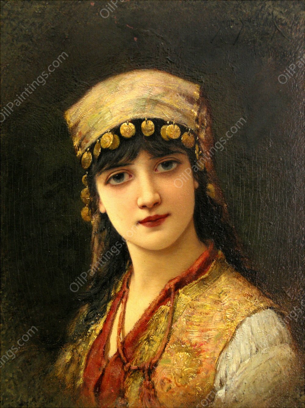 An Oriental Beauty by Emile Eisman-Semenowsky - Hand-Painted Oil Painting Reproduction