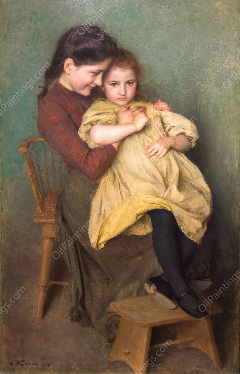 Chagrin d'Enfant  by Emile Friant - Hand-Painted Oil Painting Reproduction