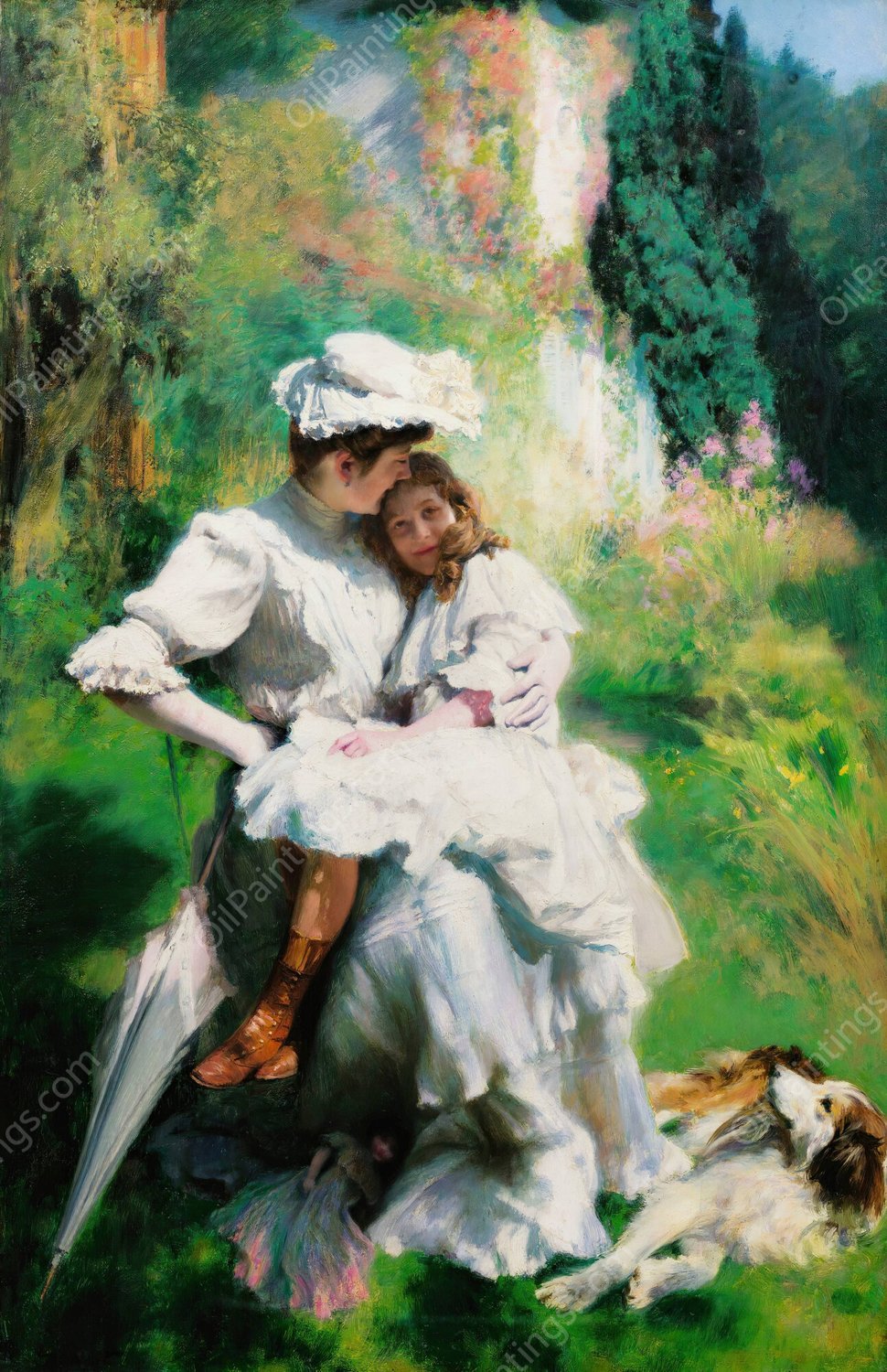 Maternal Tenderness  by Emile Friant - Hand-Painted Oil Painting Reproduction