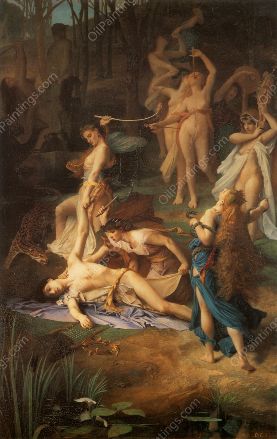 Death of Orpheus by Emile Levy - Hand-Painted Oil Painting Reproduction