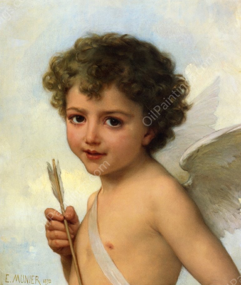 Cupid also known as Amour by Emile Munier - Hand-Painted Oil Painting Reproduction