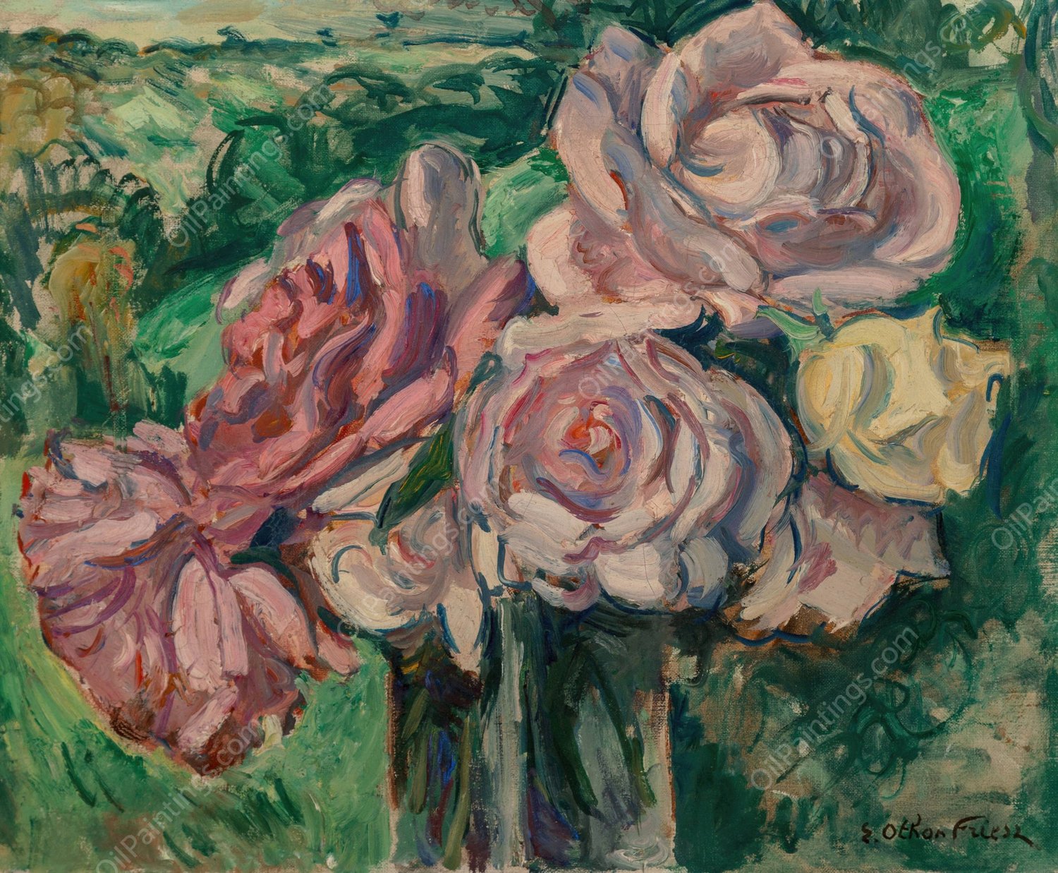Roses by Emile Othon Friesz - Hand-Painted Oil Painting Reproduction