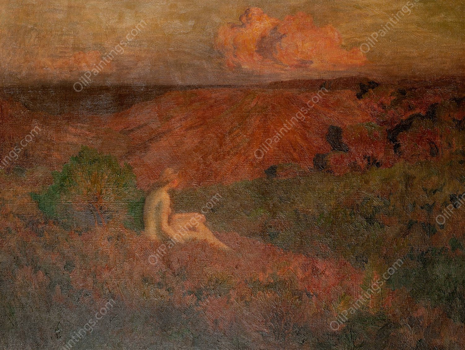 Solitude by Emile-Rene Menard - Hand-Painted Oil Painting Reproduction