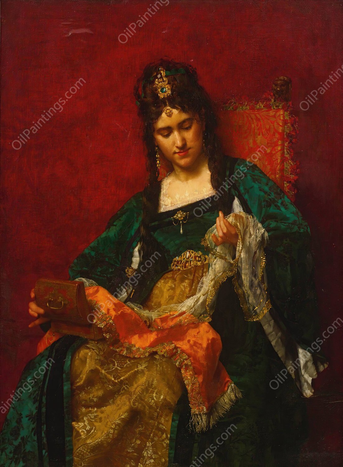 Treasured Possessions by Emile Villa - Hand-Painted Oil Painting Reproduction