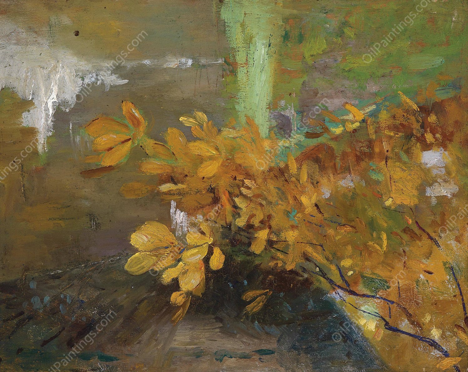 An der Parkmauer by Emilie Mediz-Pelikan - Hand-Painted Oil Painting Reproduction