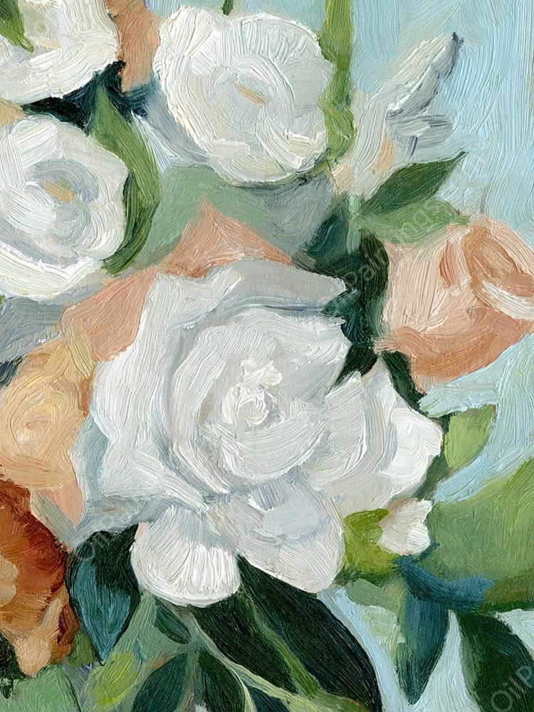 Bouquet Scatter I by Emma Caroline - Hand-Painted Oil Painting Reproduction