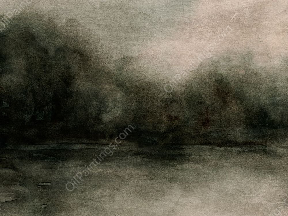 Smoky Tree Horizon I by Emma Caroline - Hand-Painted Oil Painting Reproduction