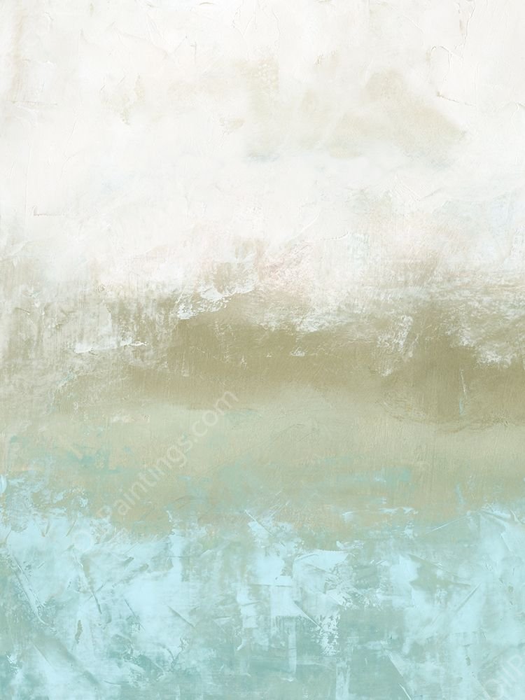 Soft Sea Green Composition I by Emma Caroline - Hand-Painted Oil Painting Reproduction