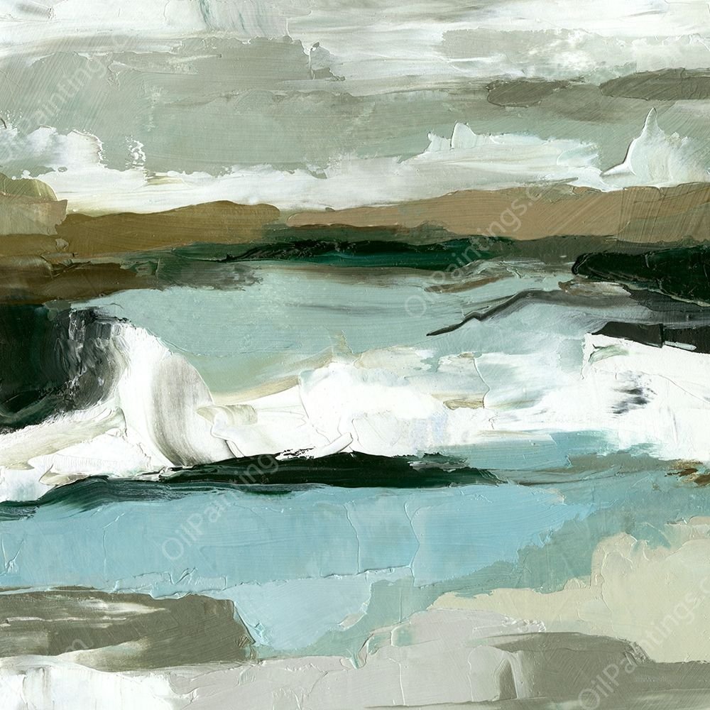 Textured Ocean Tide II by Emma Caroline - Hand-Painted Oil Painting Reproduction