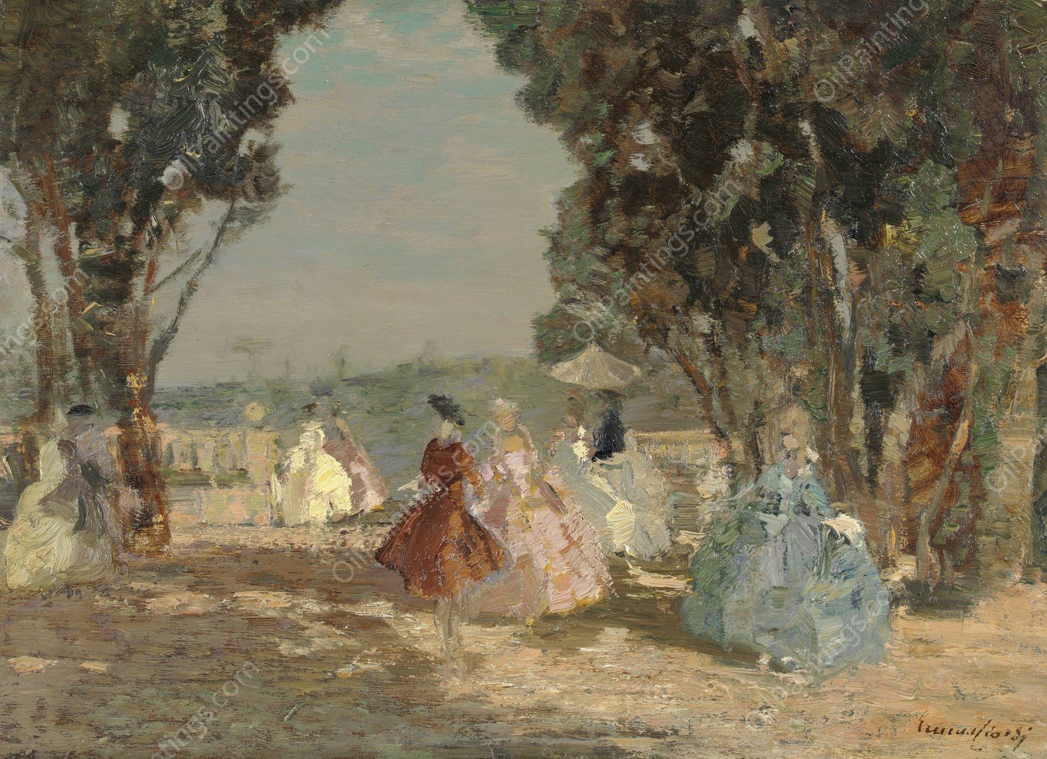 I Giardini, Venezia  by Emma Ciardi - Hand-Painted Oil Painting Reproduction