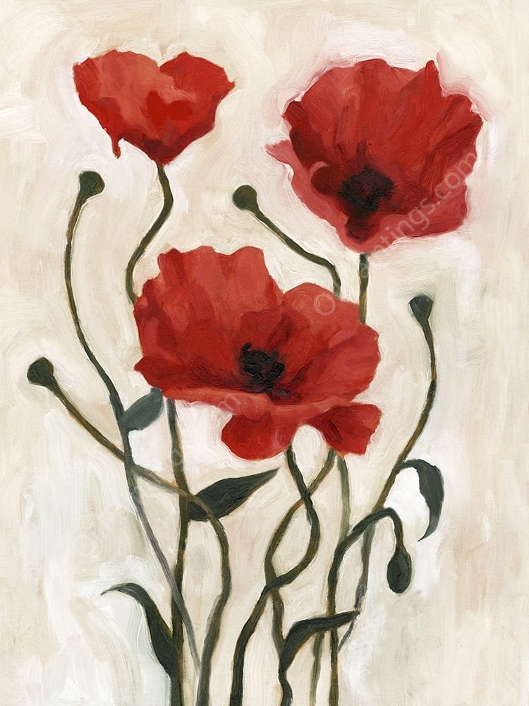 Poppy Bouquet I by Emma Scarvey - Hand-Painted Oil Painting Reproduction