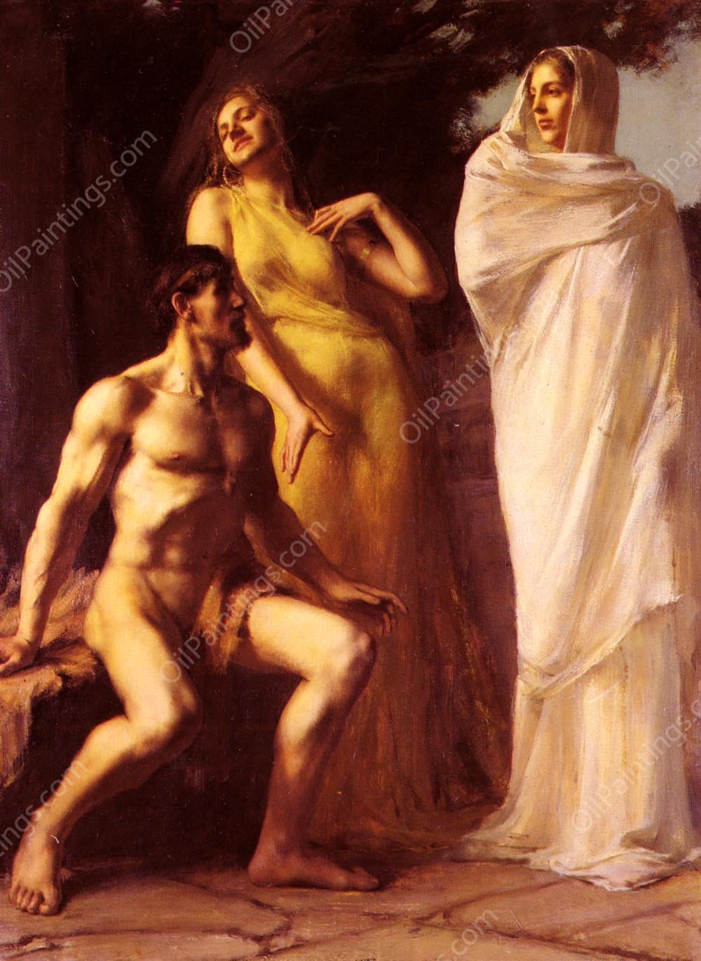 Hercules Between Virtue And Vice by Emmanuel Benner - Hand-Painted Oil Painting Reproduction