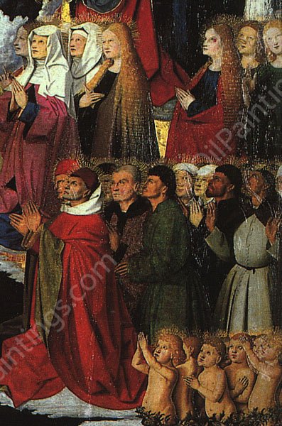 The Coronation of the Virgin, Detail: the Crowd by Enguerrand Charonton - Hand-Painted Oil Painting Reproduction