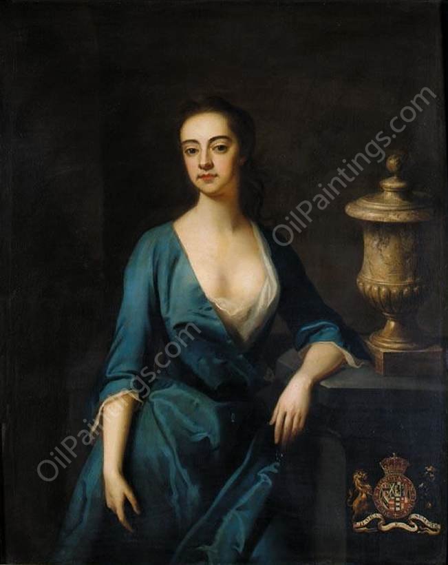 Portrait of Henrietta Louisa Jeffreys by Enoch Seeman - Hand-Painted Oil Painting Reproduction