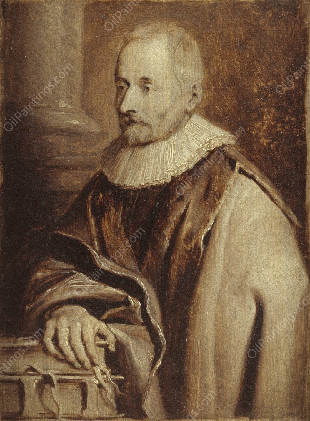 Portret van Balthasar I Moretus  by Erasmus Quellinus The Younger - Hand-Painted Oil Painting Reproduction