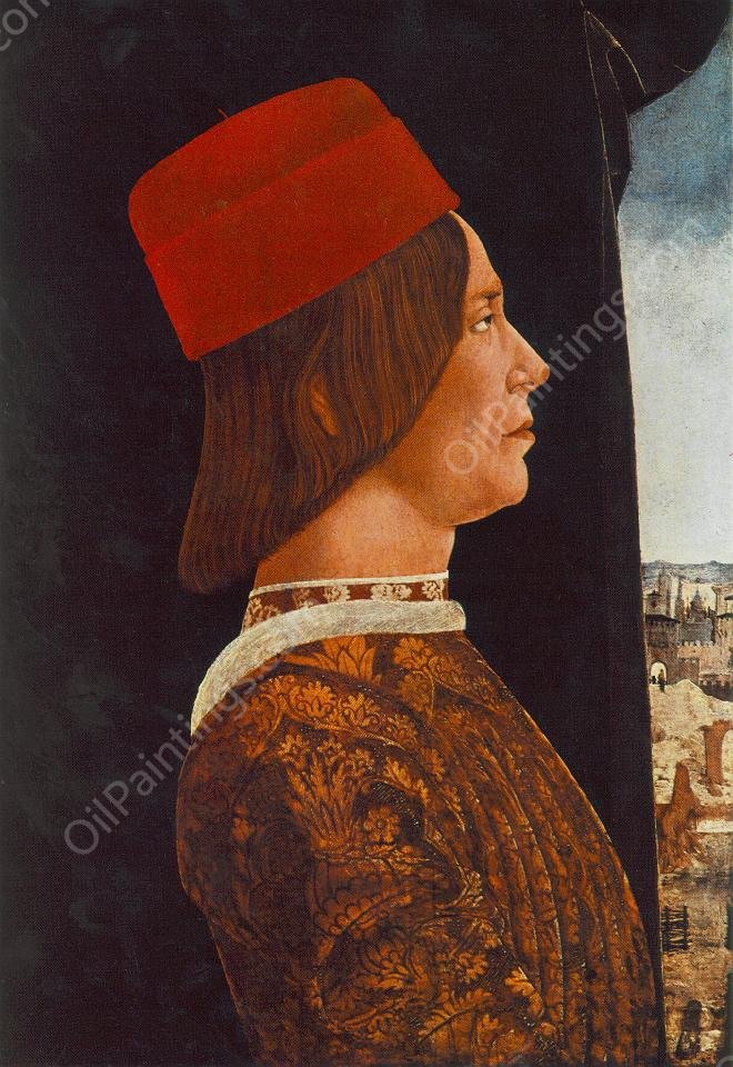 Portrait of Giovanni II Bentivoglio by Ercole De' Roberti - Hand-Painted Oil Painting Reproduction