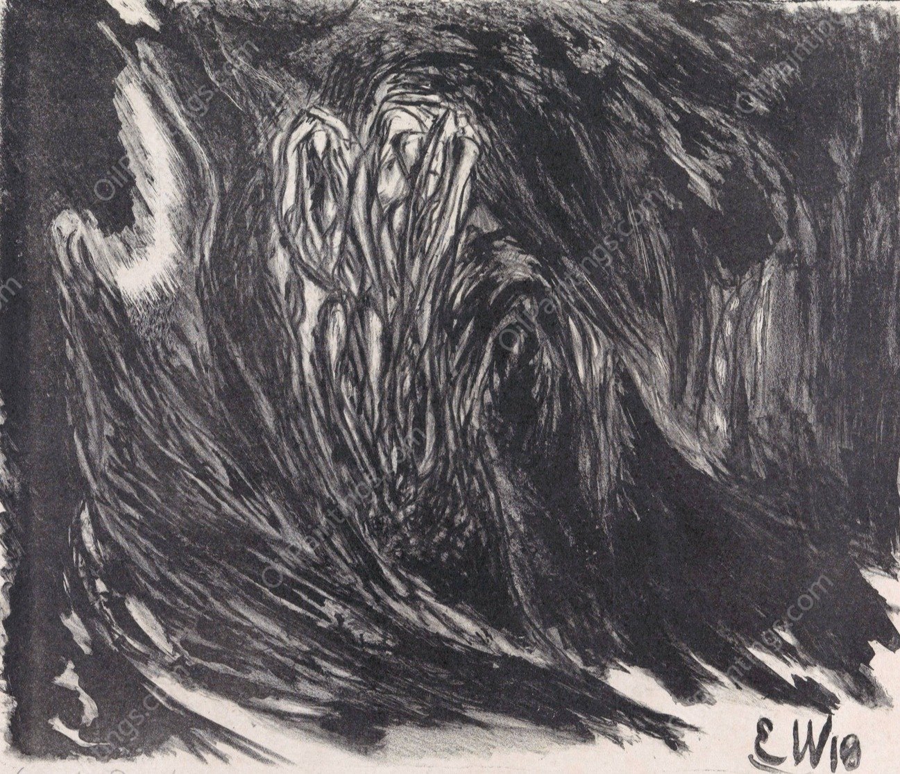 Abstracte compositie  by Erich Wichmann - Hand-Painted Oil Painting Reproduction