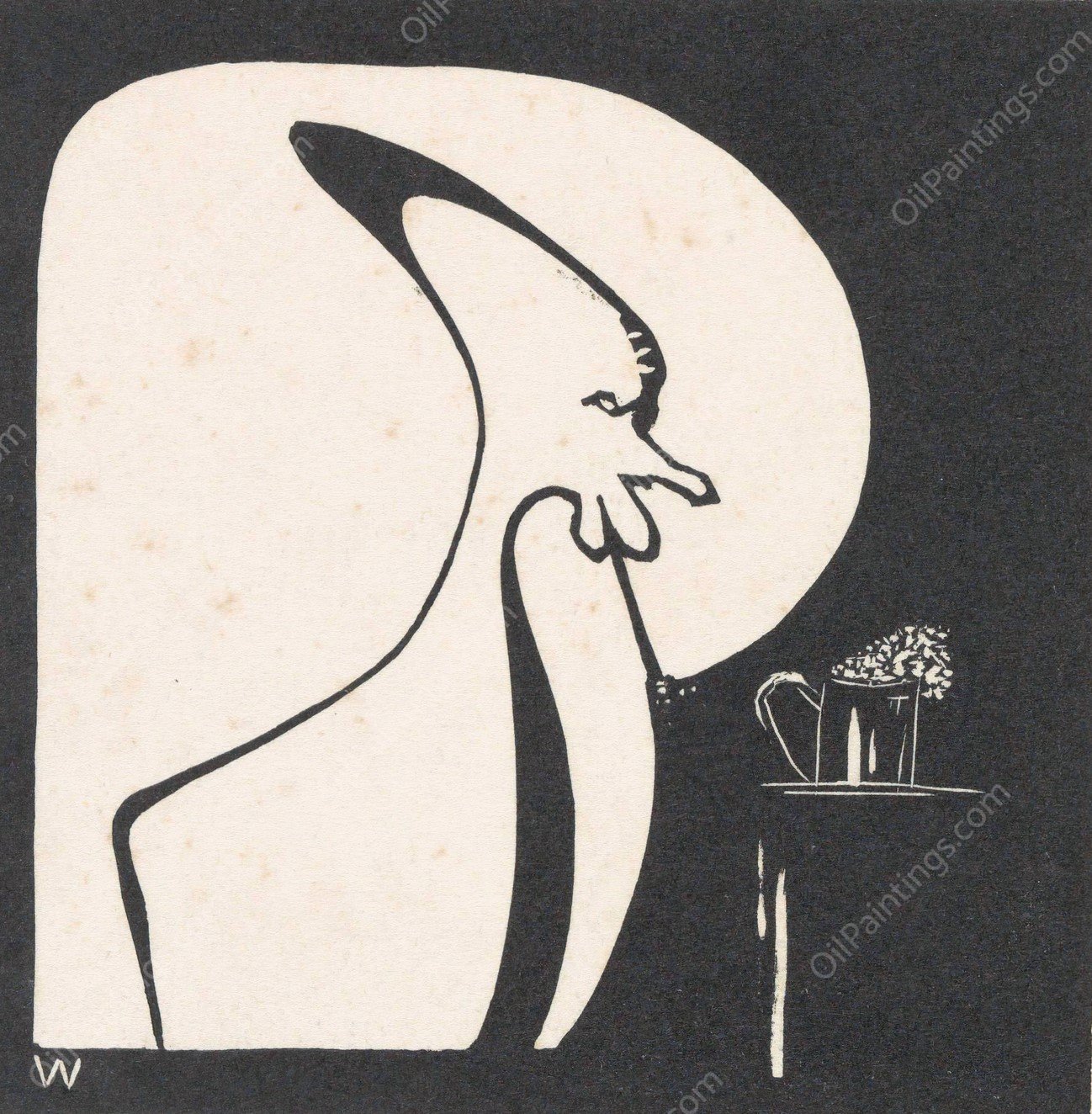 Geabstraheerde figuur  by Erich Wichmann - Hand-Painted Oil Painting Reproduction