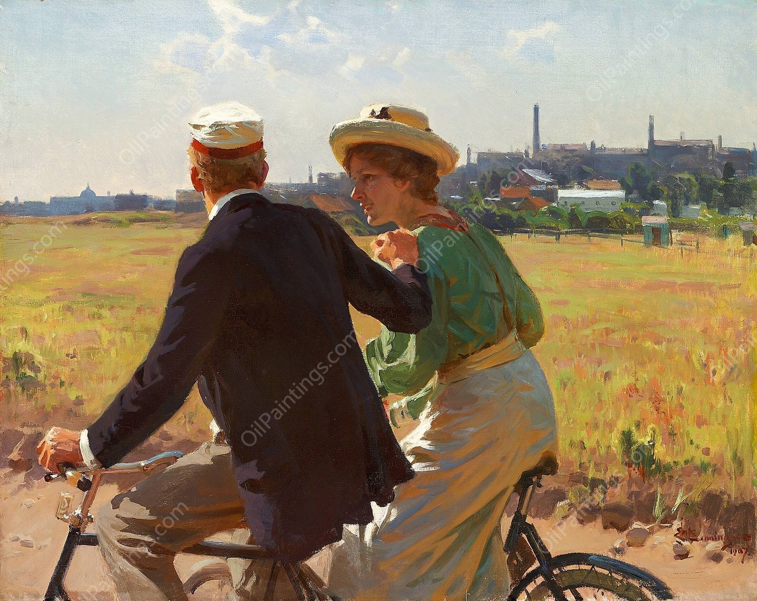 Morgenturen  by Erik Henningsen - Hand-Painted Oil Painting Reproduction