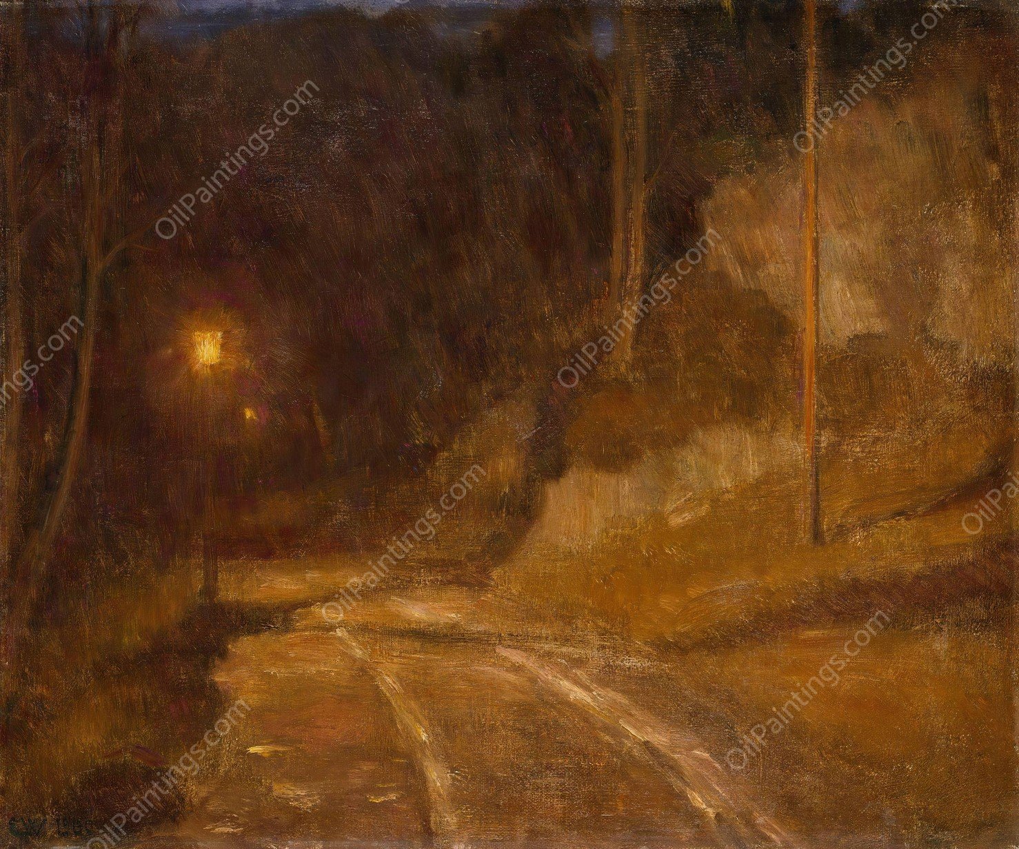 Lamp Light  by Erik Werenskiold - Hand-Painted Oil Painting Reproduction