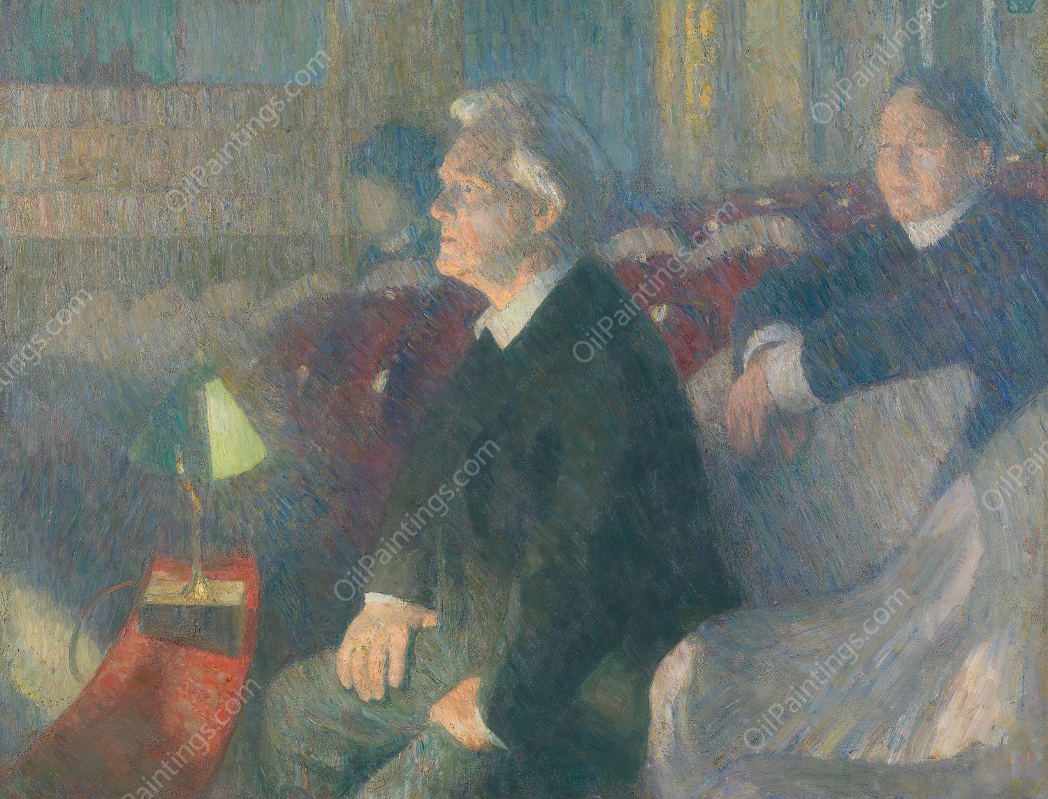 Portrait of Theater Director Bjorn Bjornson  by Erik Werenskiold - Hand-Painted Oil Painting Reproduction