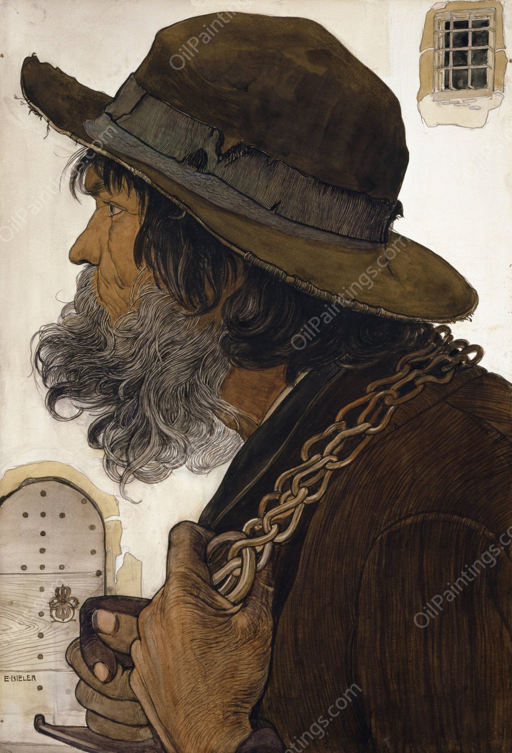 Der Grobschmied by Ernest Bieler - Hand-Painted Oil Painting Reproduction