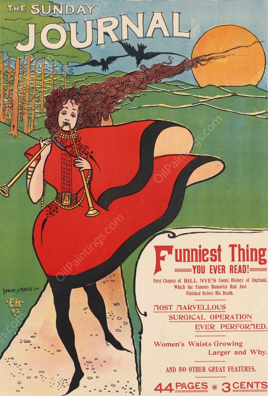 The Sunday Journal  by Ernest Haskell - Hand-Painted Oil Painting Reproduction