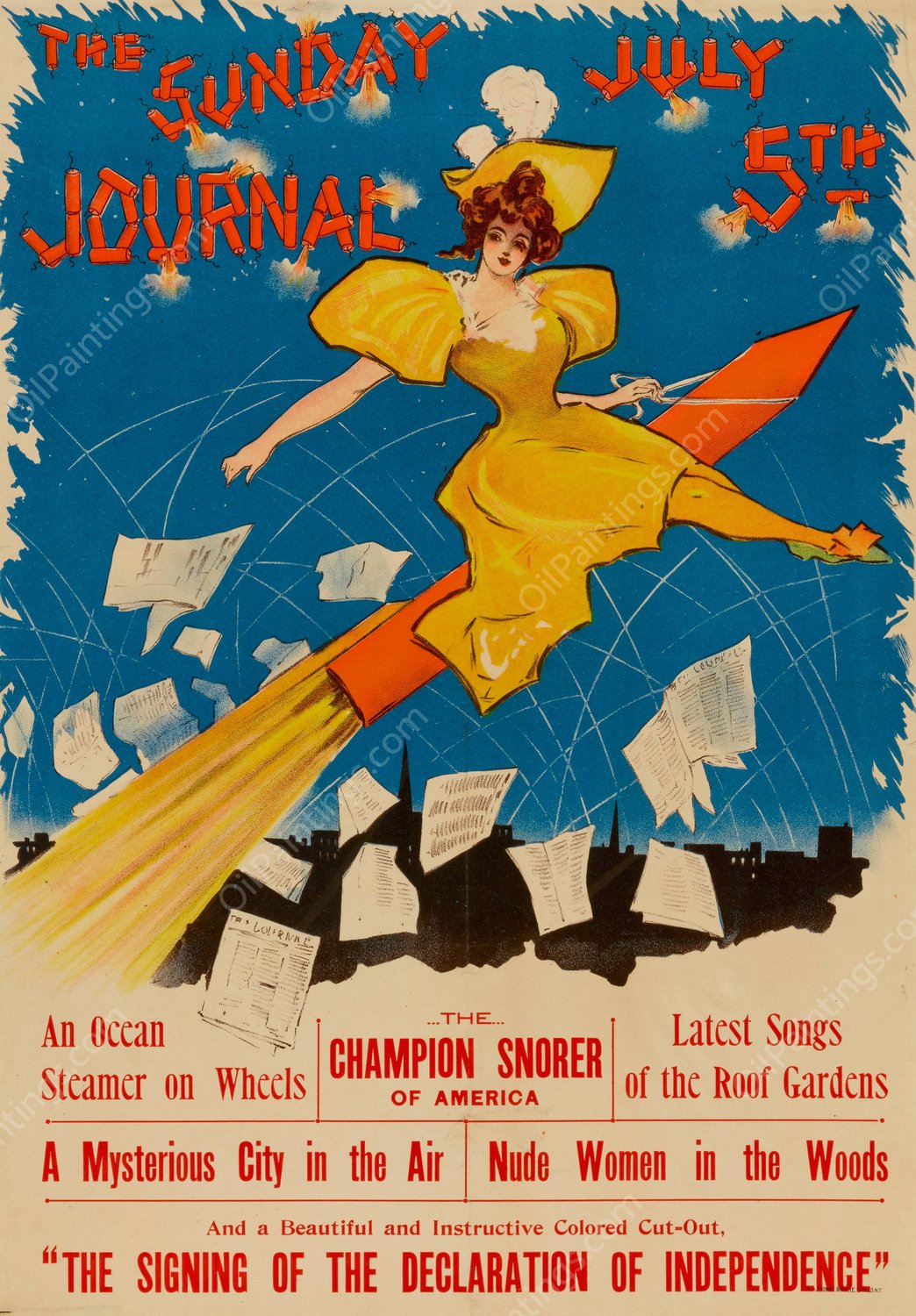 The Sunday Journal, July 5th, 1896 by Ernest Haskell - Hand-Painted Oil Painting Reproduction