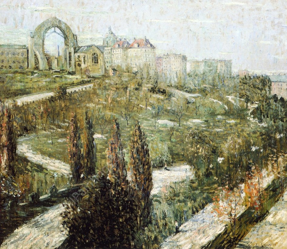 Morningside Heights by Ernest Lawson - Hand-Painted Oil Painting Reproduction