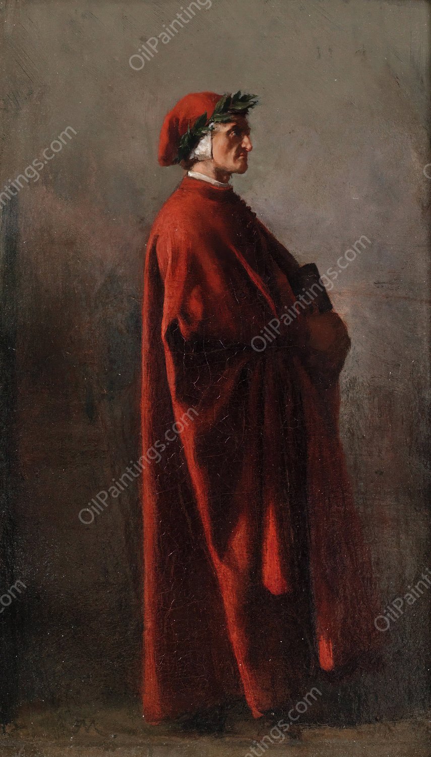 Dante by Ernest Meissonier - Hand-Painted Oil Painting Reproduction