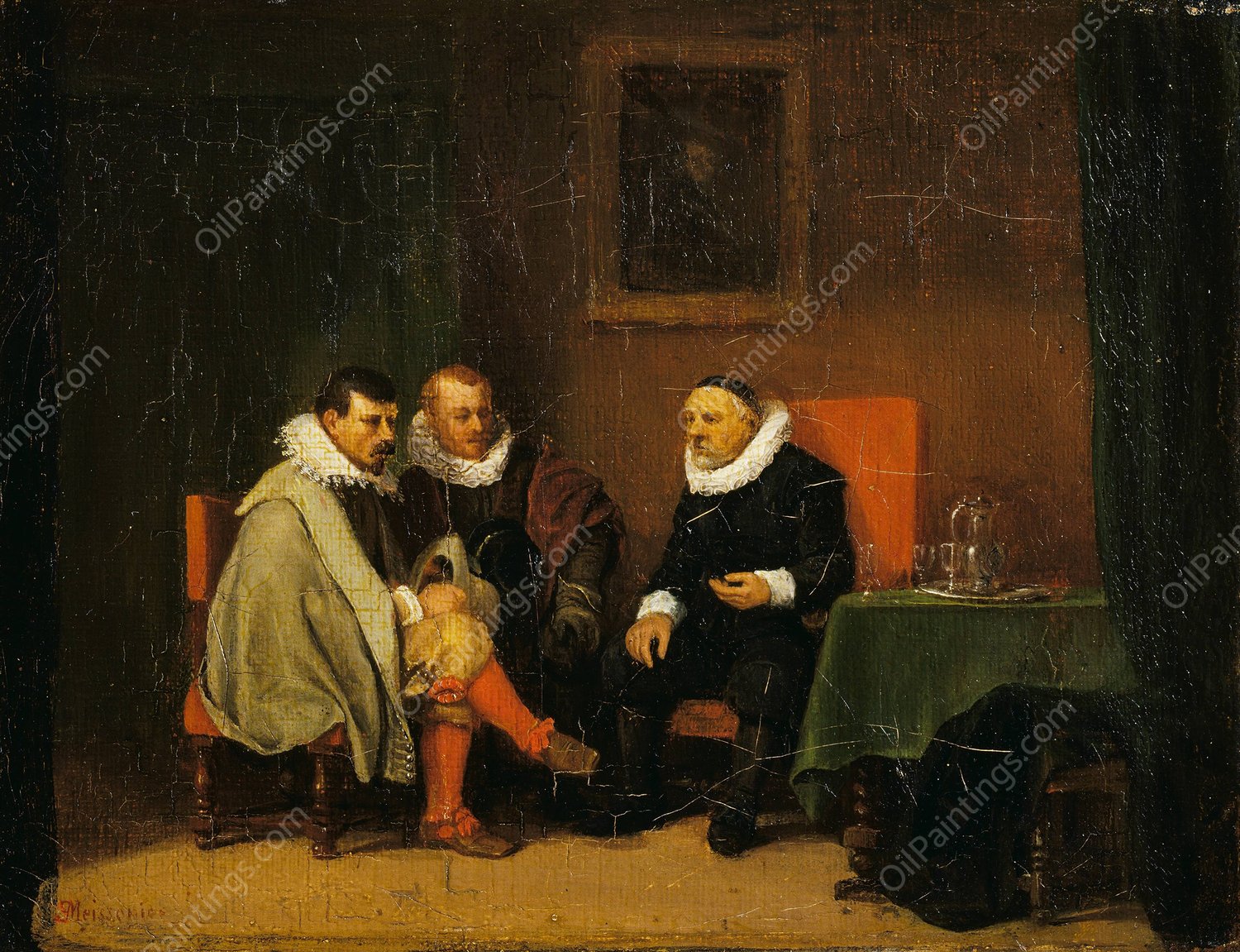 Dutch Burghers  by Ernest Meissonier - Hand-Painted Oil Painting Reproduction