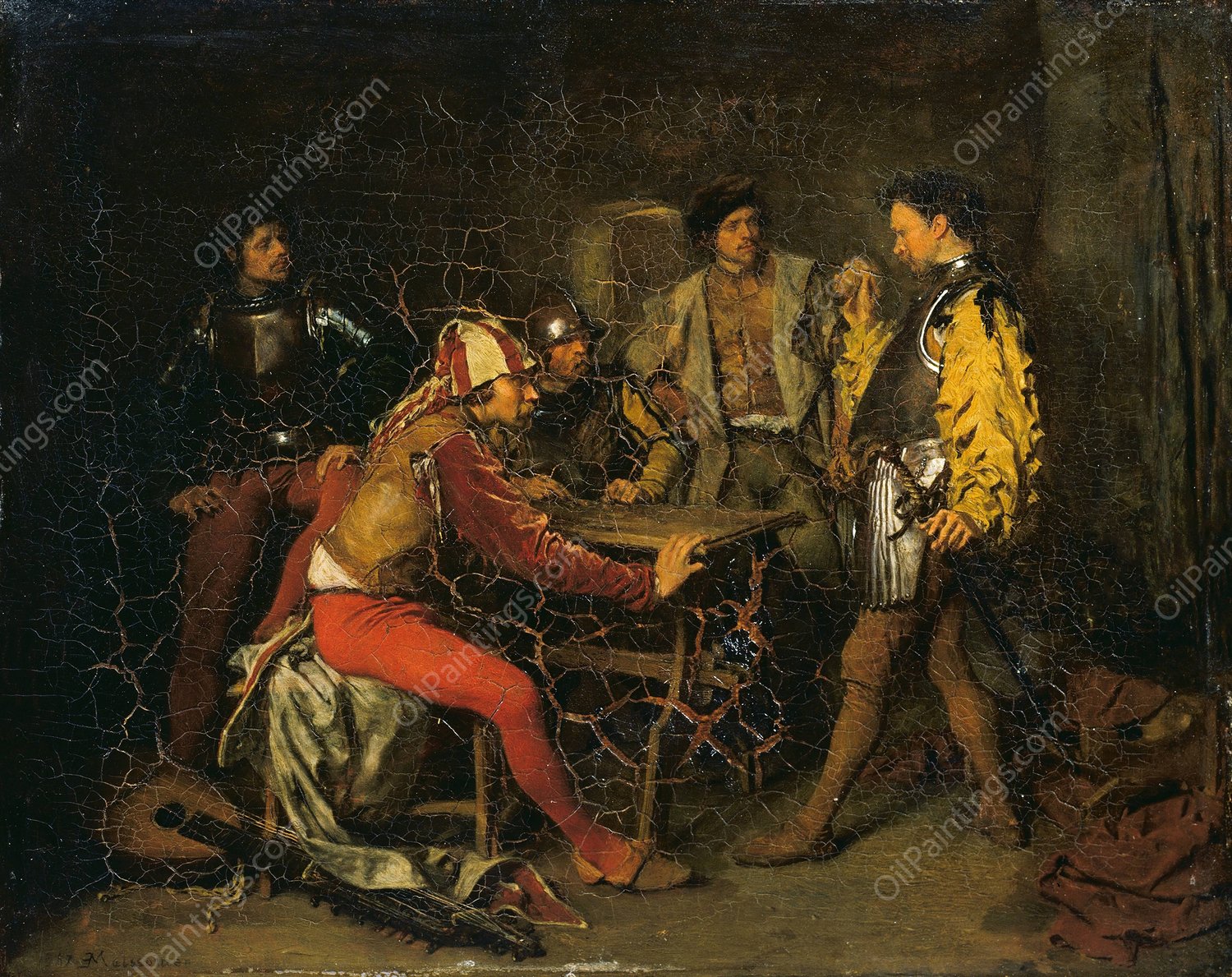 The Guard Room  by Ernest Meissonier - Hand-Painted Oil Painting Reproduction