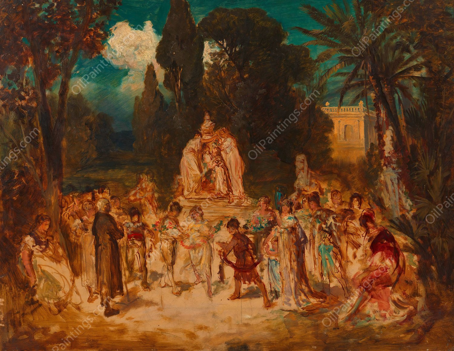 Huldigung fur Hans Makart  by Ernst Juch - Hand-Painted Oil Painting Reproduction