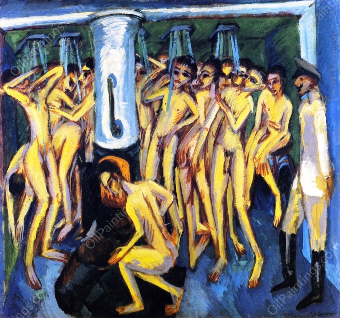 Artillerymen by Ernst Ludwig Kirchner - Hand-Painted Oil Painting Reproduction