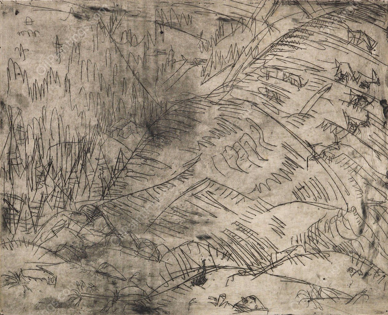 Berghang mit Ziegen  by Ernst Ludwig Kirchner - Hand-Painted Oil Painting Reproduction